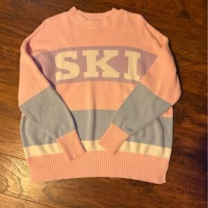 Sincerely Jules Pink and Blue Crew Neck Sweater